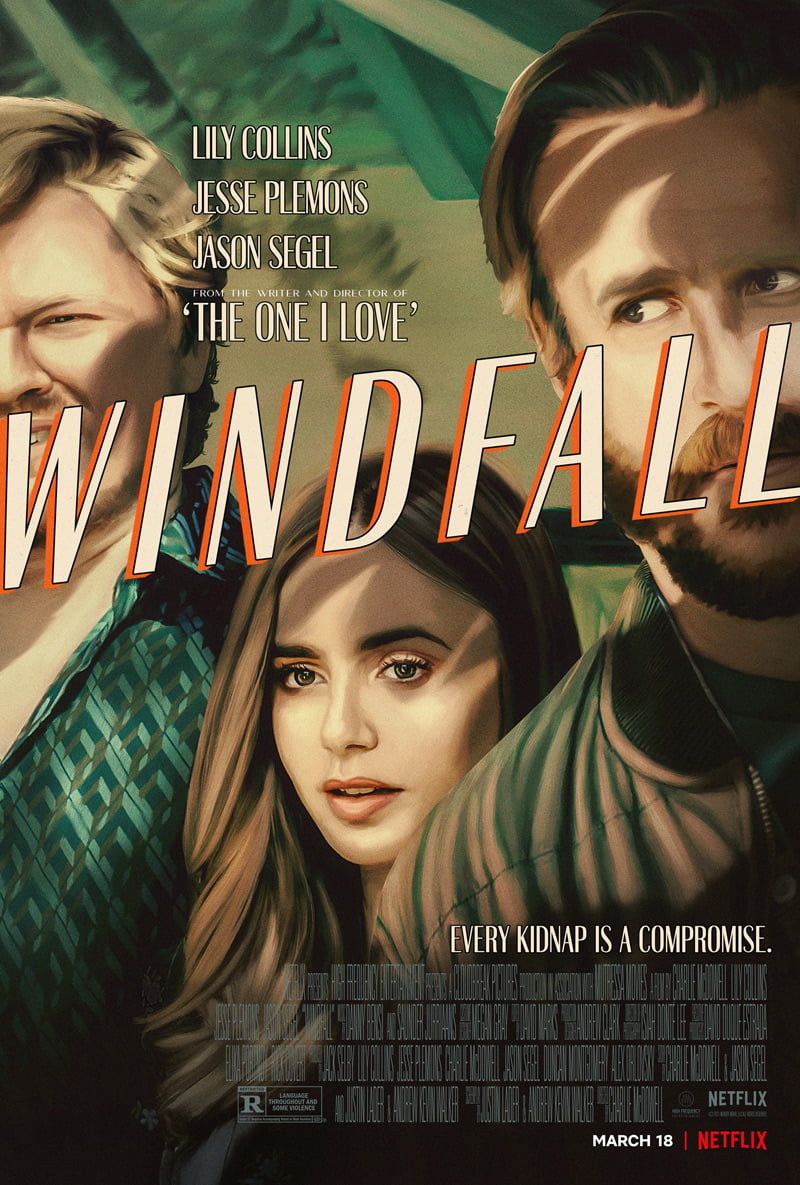 Windfall movie netflix Lily collins emily in paris thriller films